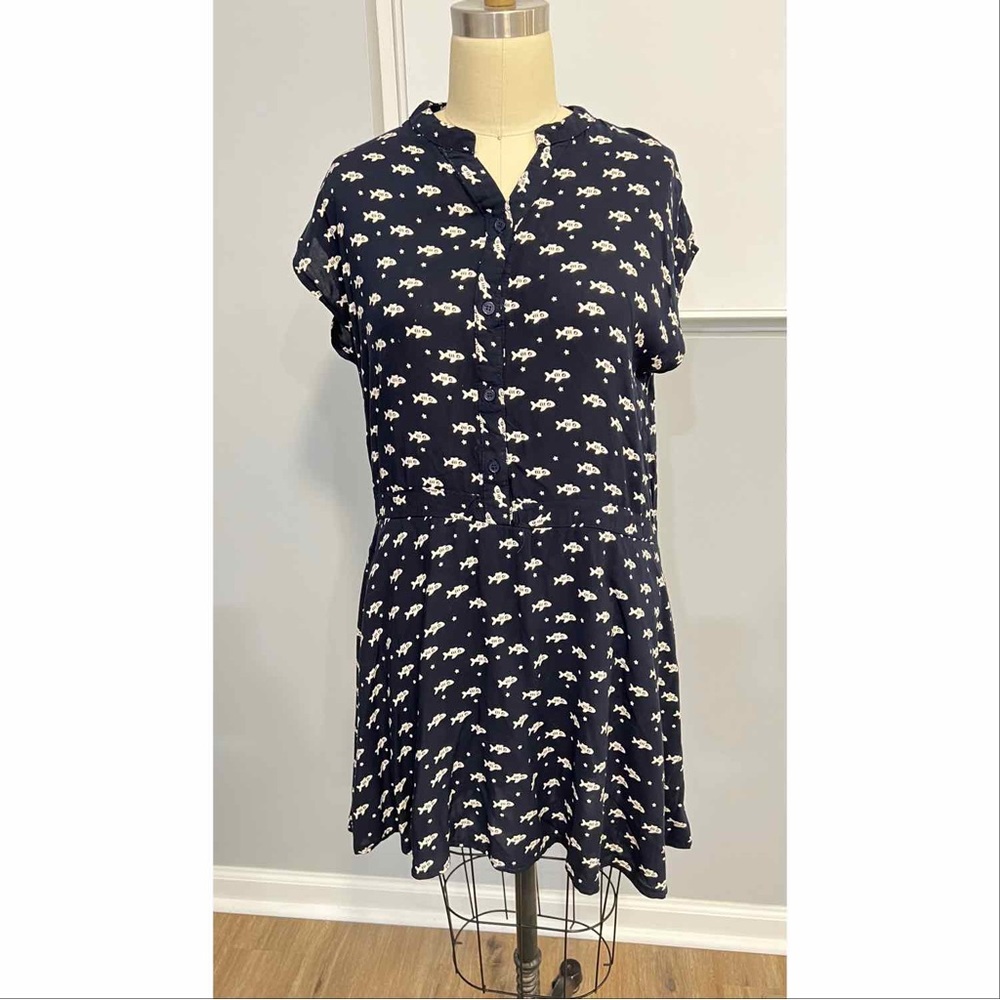 Culture Call Navy Fish & Star Print Dress